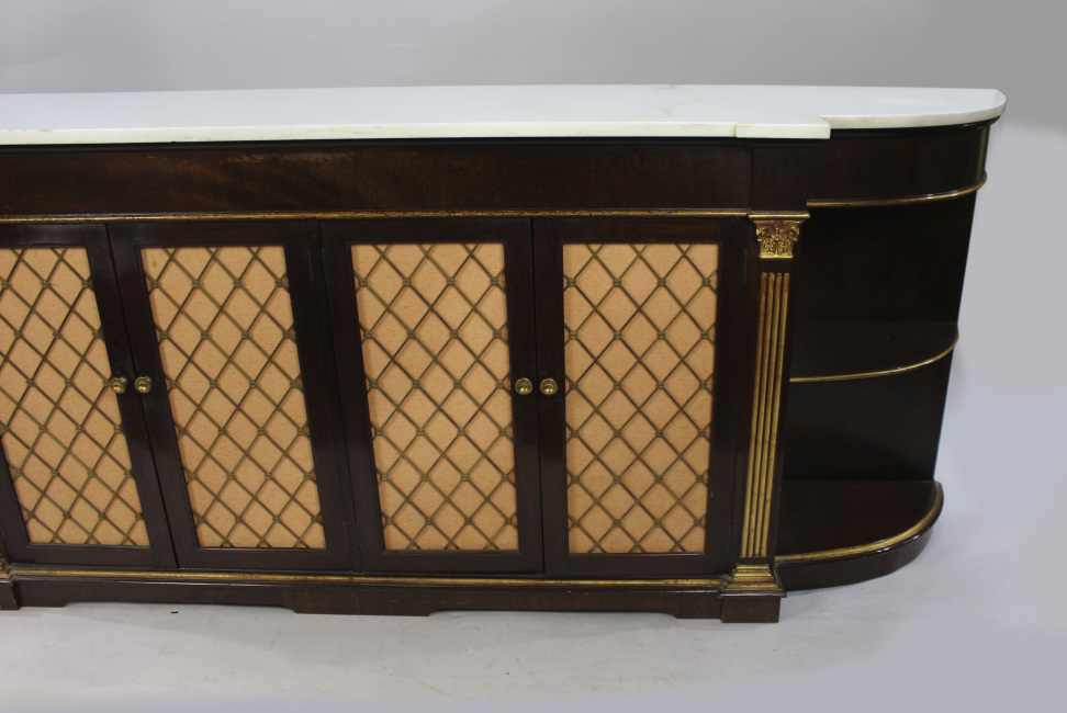 Long Marble Topped Mahogany & Gilt Side Cabinet - Image 6 of 8