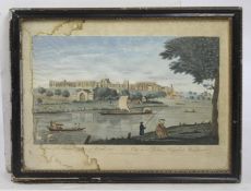 A View of the Royal Palace of Windsor 18th c. Coloured Mezzotint