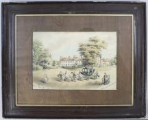 Hadley Royal Grammar School" Delicate Signed Watercolour 1846