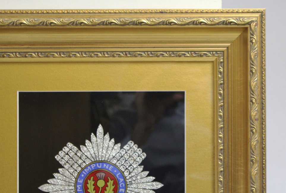 Foil Artwork Scots Guards Set in Gilt Frame - Image 3 of 4