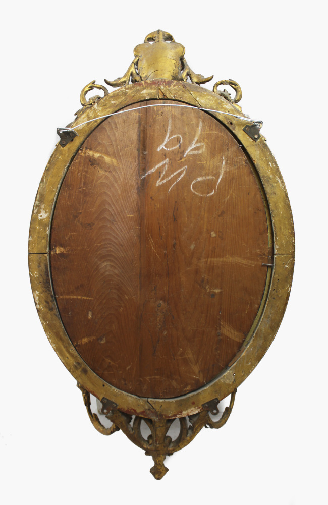 Victorian Oval Gilt Gesso Girandole Mirror - Image 4 of 8