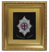 Foil Artwork Coldstream Guards Set in Gilt Frame