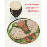 1959 Guinness Advertising Print "Well Dressed Crab" -G.E. 3155.A