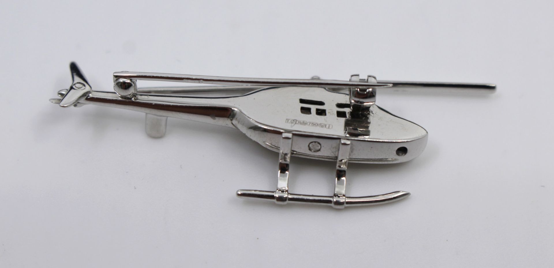 Diamond & Aquamarine 18ct White Gold Helicopter Brooch - Image 2 of 7