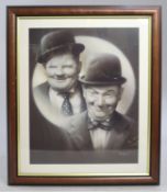 Laurel & Hardy Print Set in Mahogany Frame