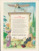 1956 Guinness Advertising Print "The Flying Machine" G.E. 2573.B