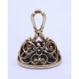 Vintage Gold Agate Inset Fob