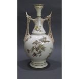 Large Victorian Royal Worcester Two Handled Vase 1071