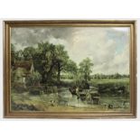 Large Constable The Hay Wain Print Set in Gilt Frame