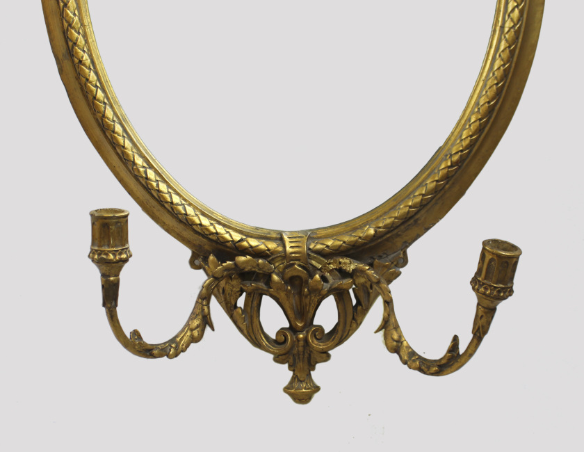 Victorian Oval Gilt Gesso Girandole Mirror - Image 7 of 8