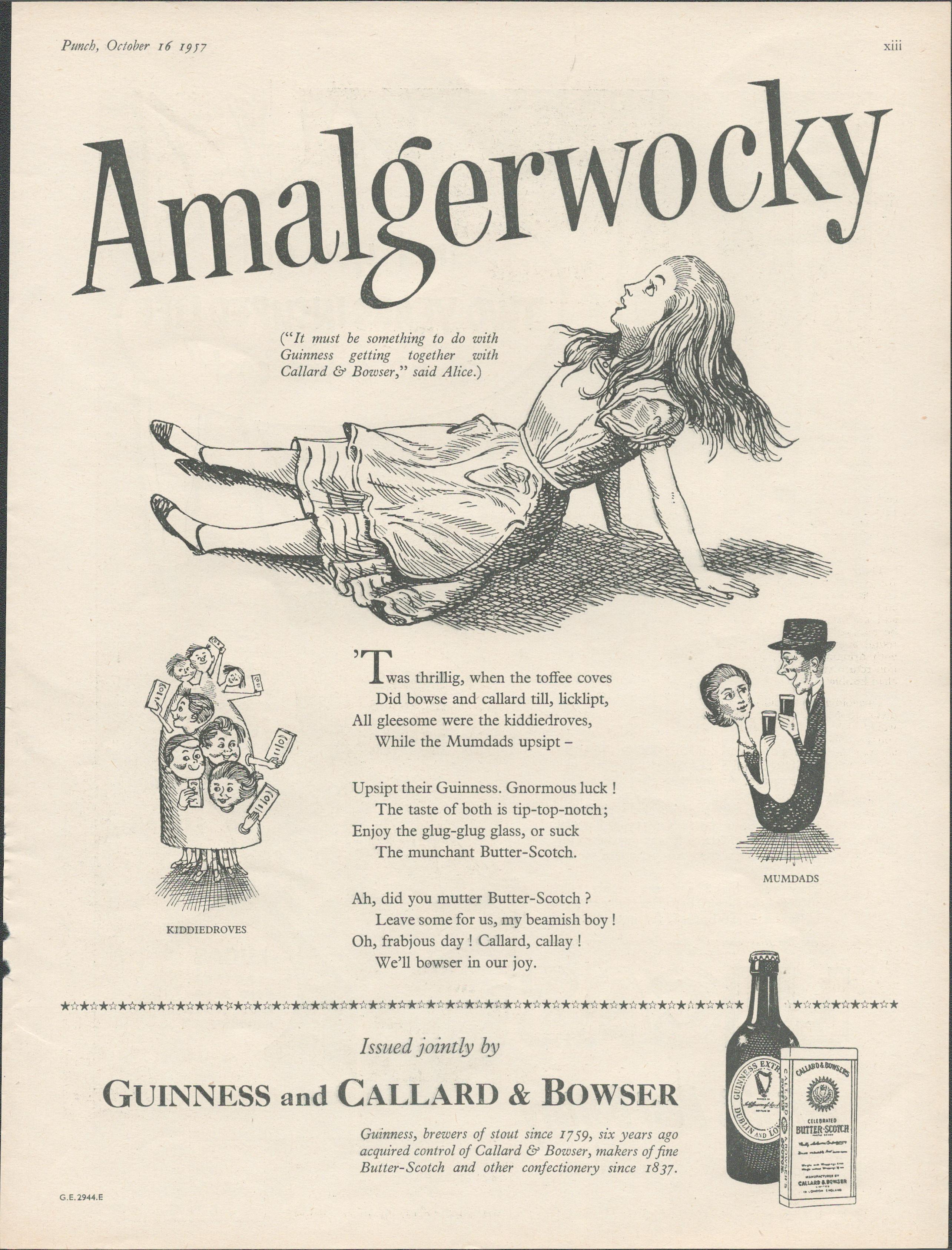 1957 Guinness Advertisement Print Amalgerwocky-G.E. 2944.E
