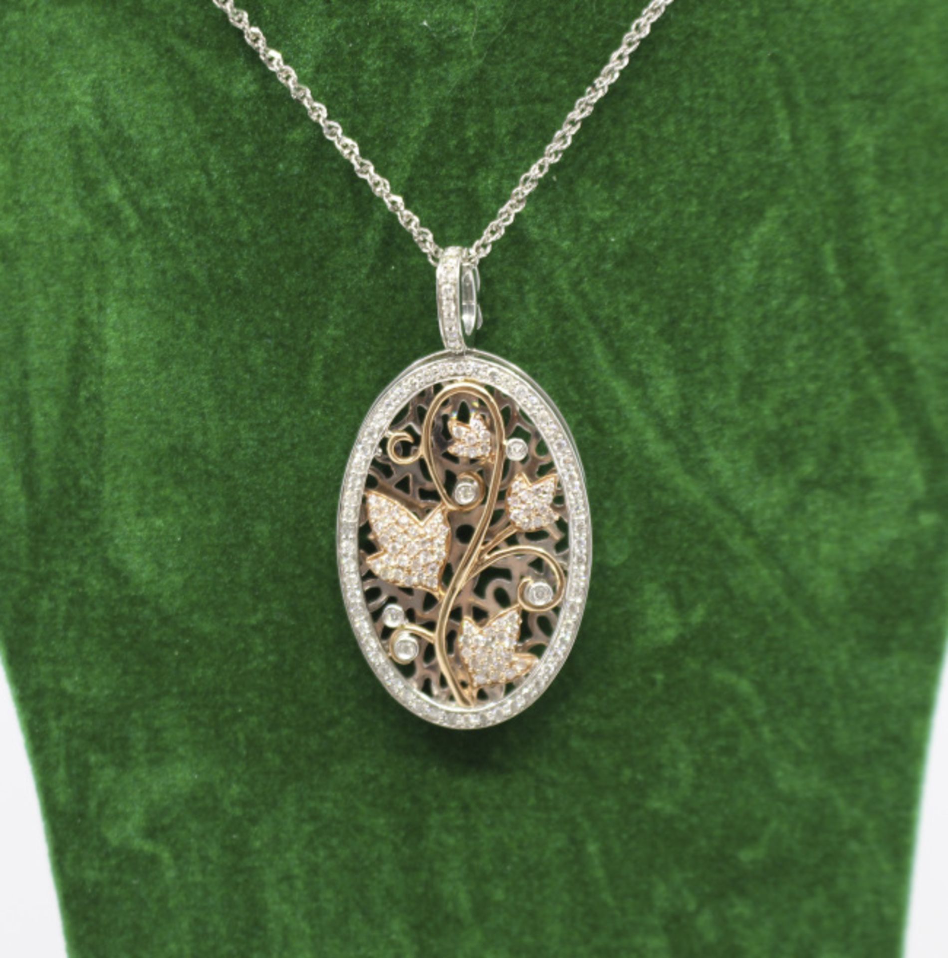 Diamond & 14ct Gold Oval Locket on Chain - Image 6 of 10