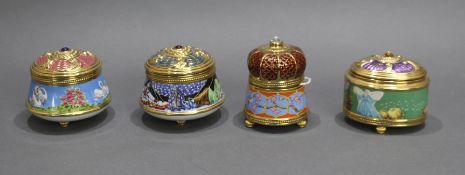 Set of 4 Franklin Mint Jewelled Music Boxes