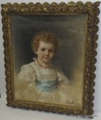 Leon Spinick Portrait of a Child Pastel 1897