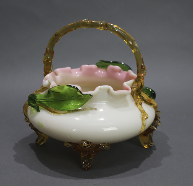 Victorian English Glass Handled Bowl - Image 2 of 6