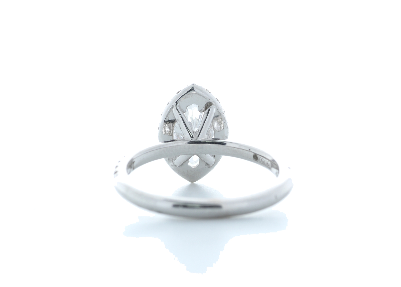 18ct White Gold Marquise Diamond With Halo Setting Ring 1.51 (1.02) Carats - Image 3 of 5