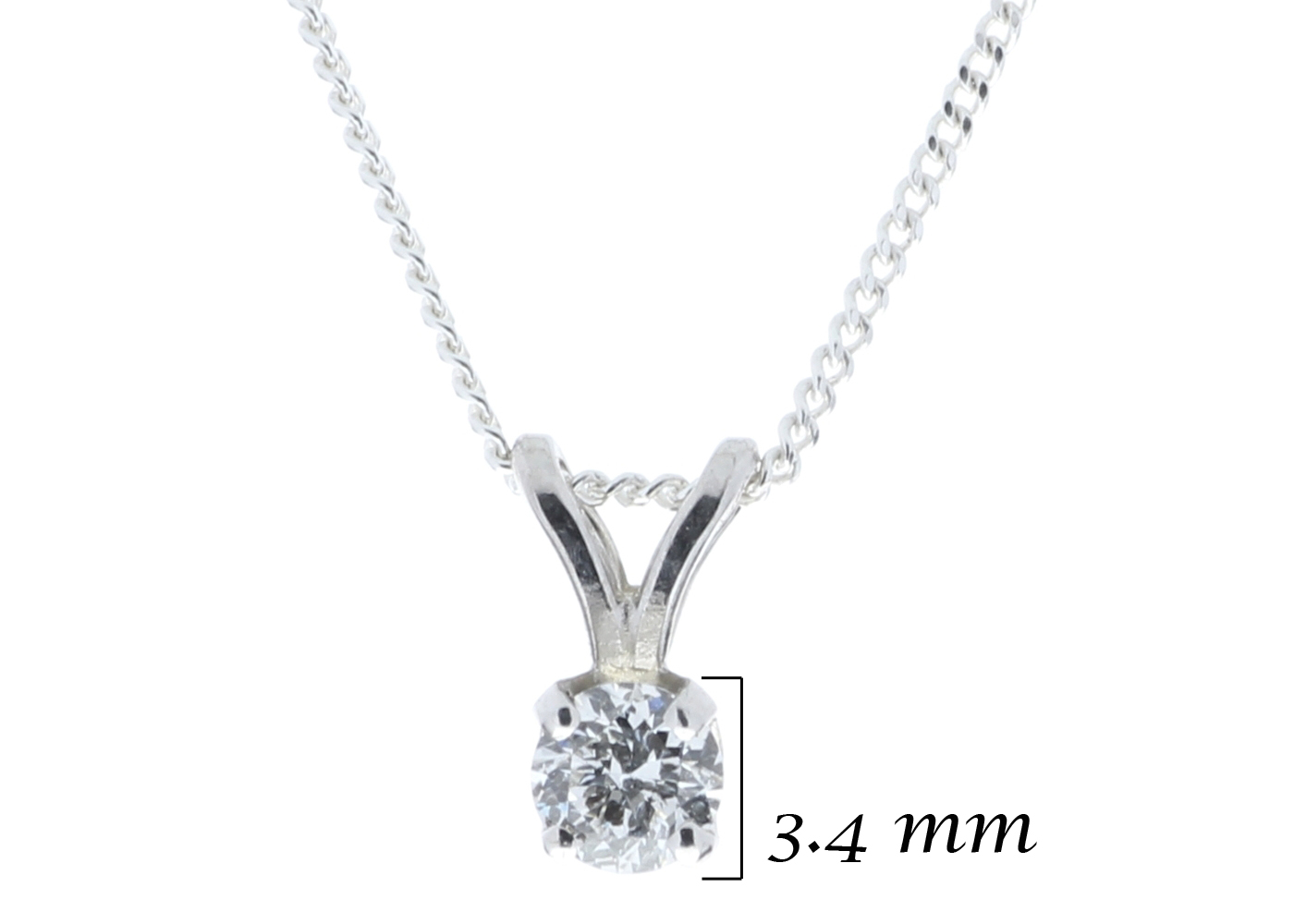 9ct White Gold Claw Set Diamond Pendant 0.15 Carats - Image 5 of 5