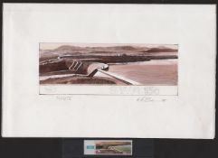 SOUTH WEST AFRICA / NAMIBIA 1980. Water Conservation set: original artwork in pen and ink, white and