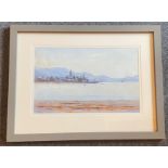 Signed watercolour by Captain George Drummond-Fish, Scottish view "Largs Beach"