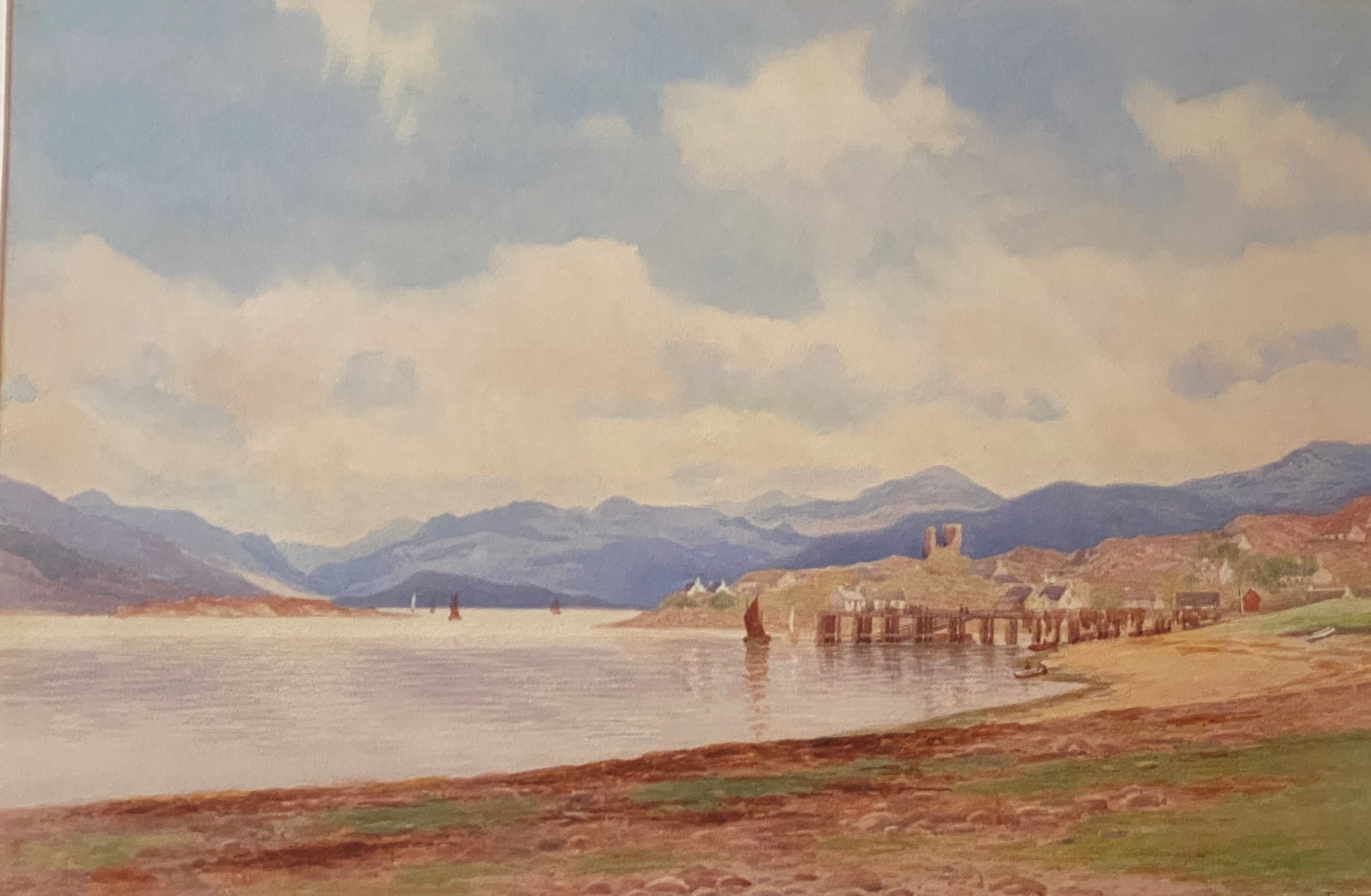 Captain George Drummond Fish signed watercolour "Castle Moyle" Isle of Skye - Image 4 of 4