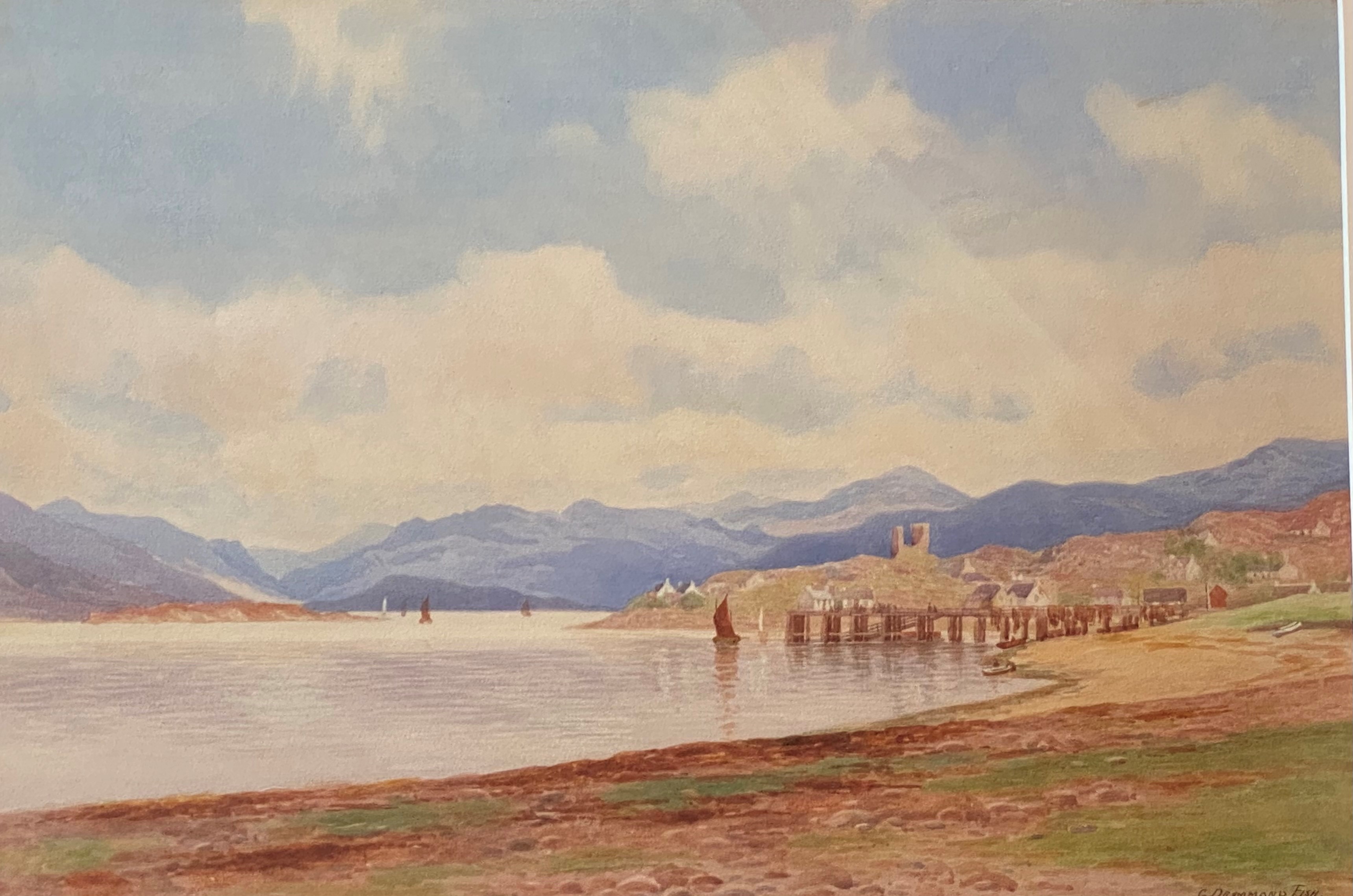 Captain George Drummond Fish signed watercolour "Castle Moyle" Isle of Skye - Image 2 of 4