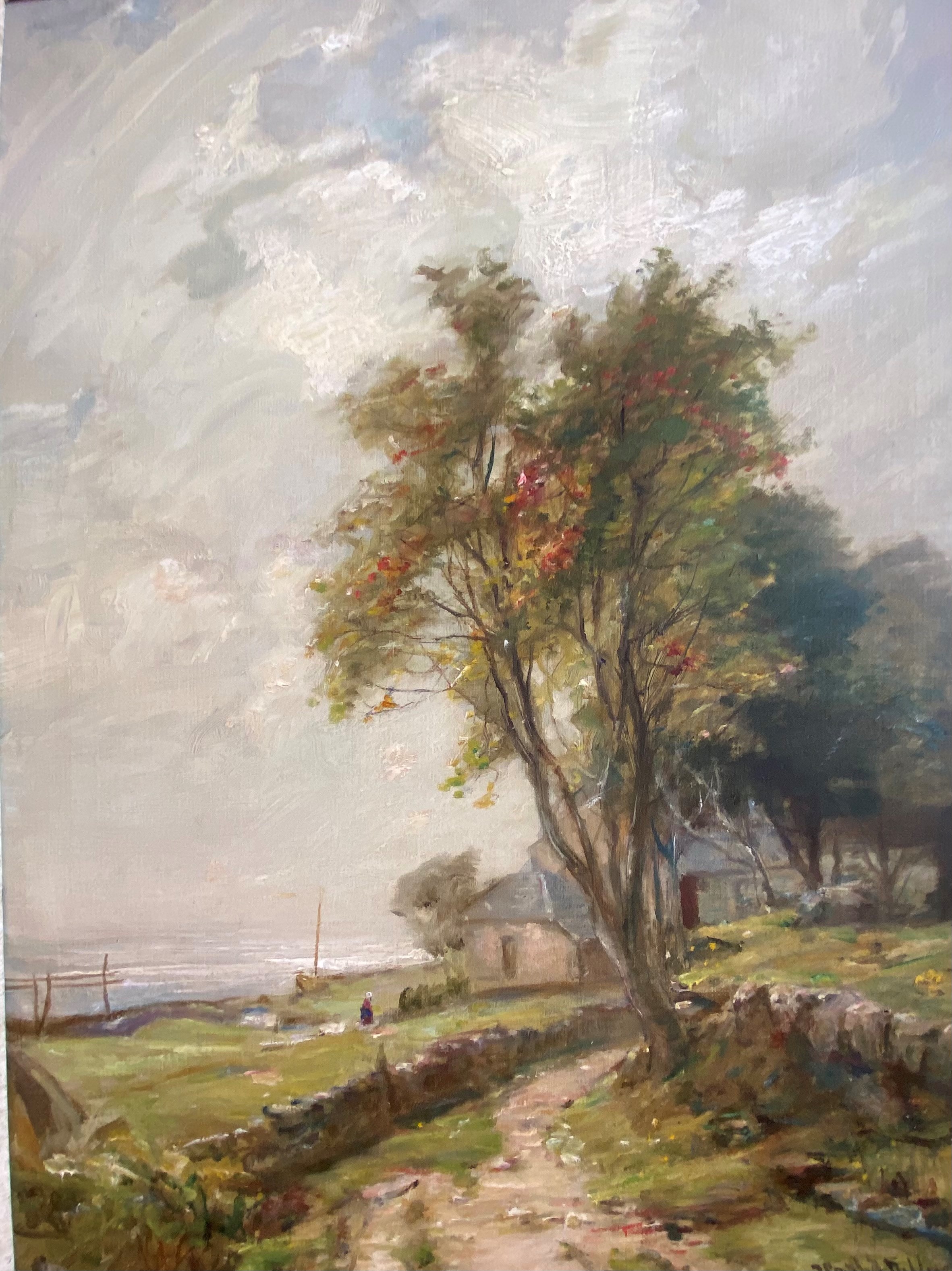 James Campbell Noble RSA Scottish signed oil "Path to the Croft" - Image 2 of 4