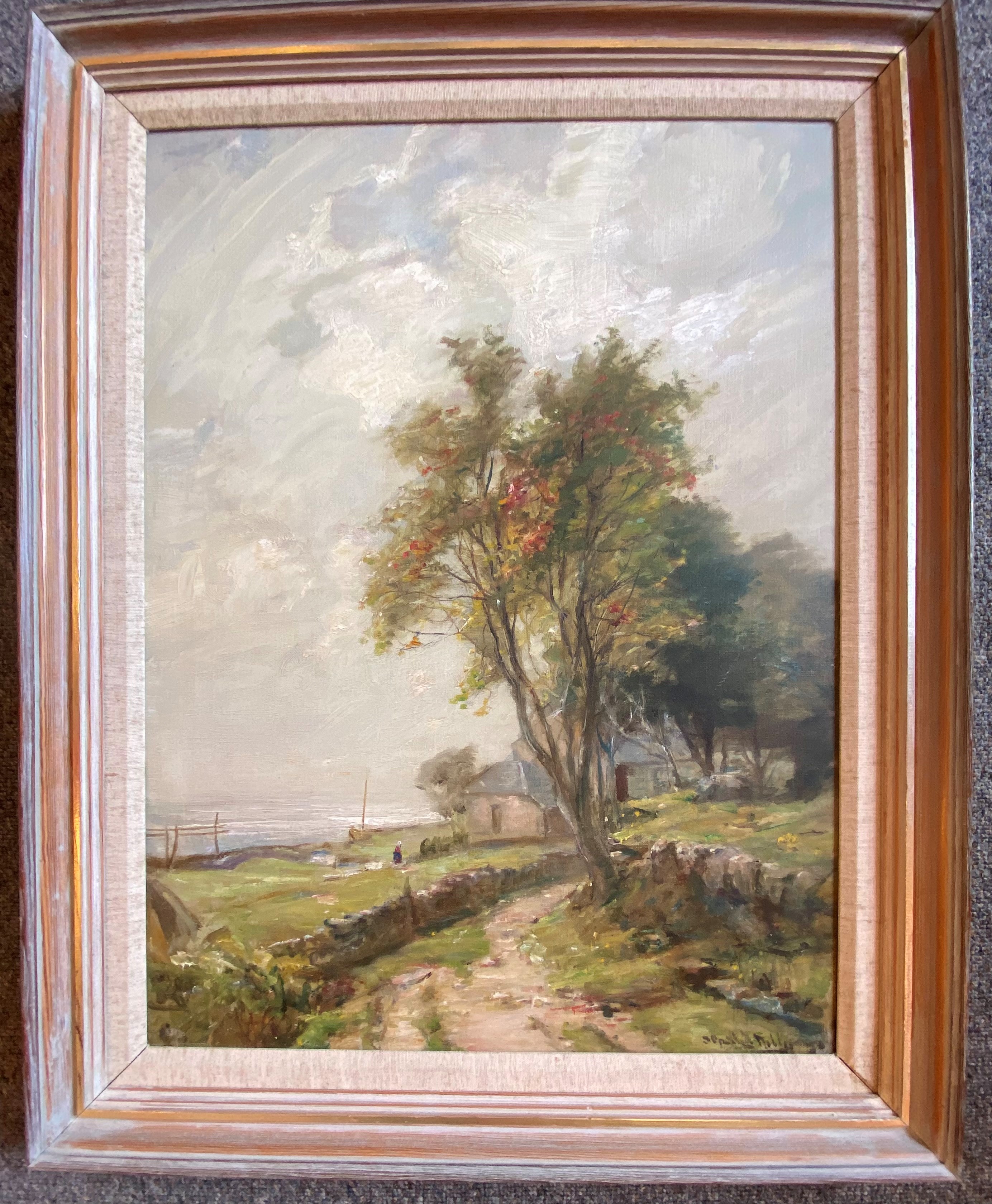 James Campbell Noble RSA Scottish signed oil "Path to the Croft"