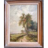 James Campbell Noble RSA Scottish signed oil "Path to the Croft"
