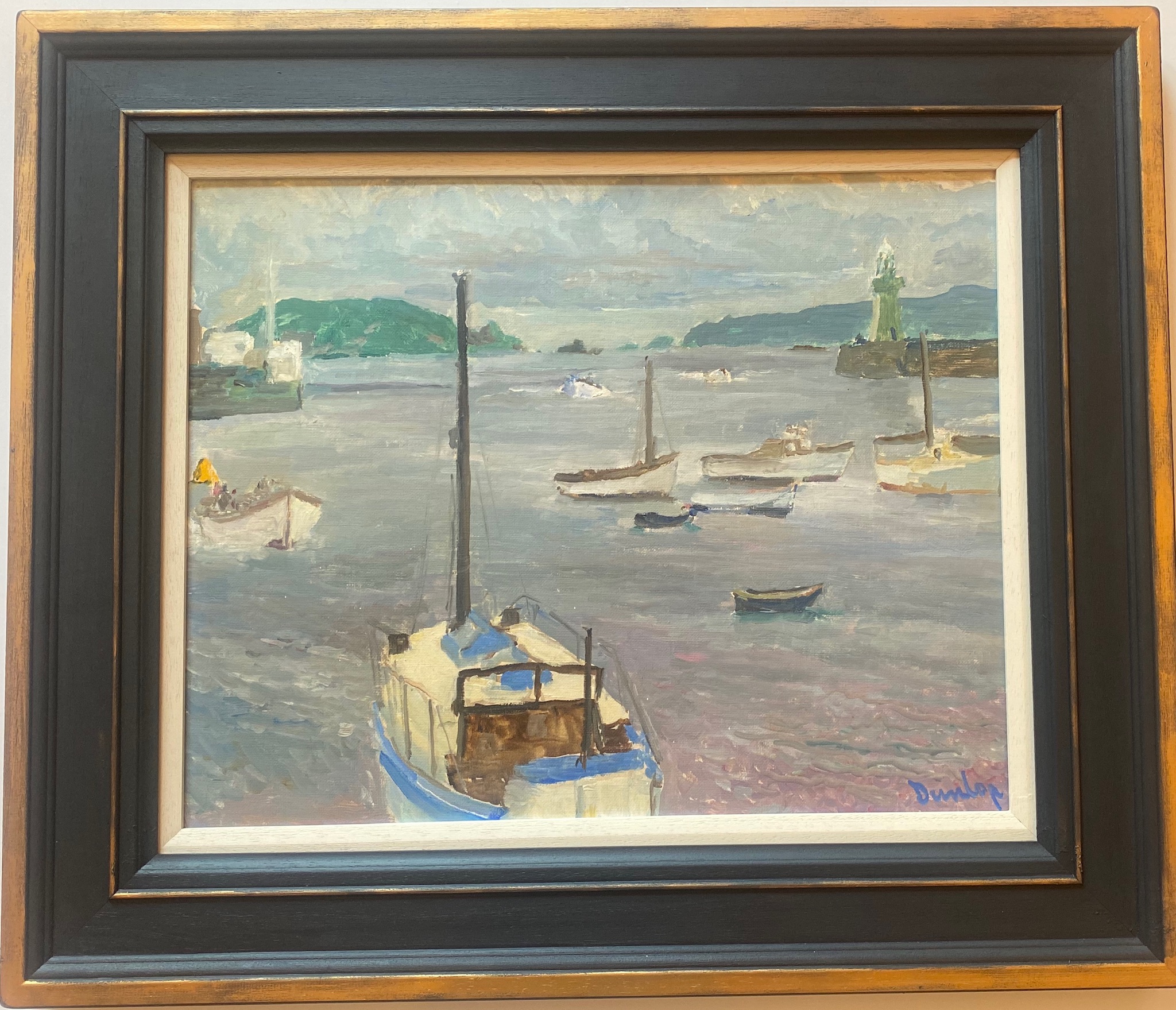 Ronald Ossory Dunlop Signed original oil painting Guernsey Harbour - Image 4 of 4