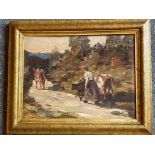 Andrew Douglas RSA (1870-1935) Scottish signed oil painting Cattle being driven homewards