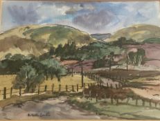 Robert Hardie Condie RSW 1898 - 1981 signed watercolour "Winding Road in the Grampians"