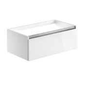 New (O142) Carino 800mm 1 Drawer Wall Hung Vanity Unit - White Gloss. Rrp £320.99. Fully Hand...