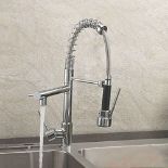 New Bentley Modern Monobloc Chrome Brass Pull Out Spray Mixer Tap. RRP £349.99. This tap is fr...