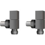 New 15 mm Standard Connection Square Angled Anthracite Radiator Valves. Ra03A. Complies With BS...