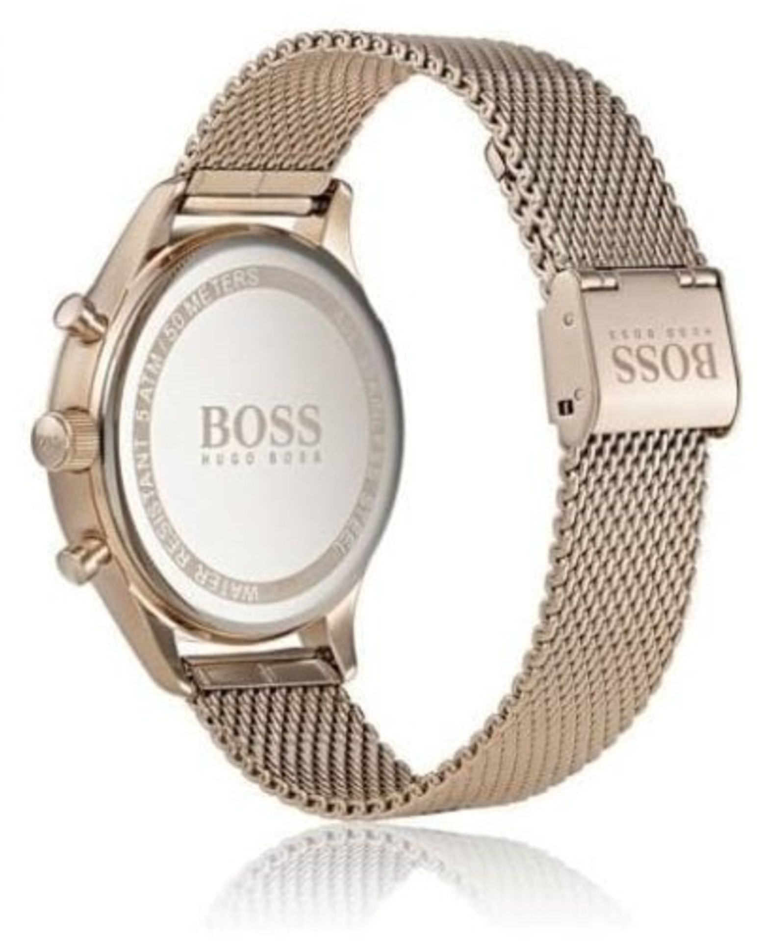 Hugo Boss 1513548 Men's Companion Rose Gold Mesh Band Quartz Chronograph Watch - Image 7 of 7