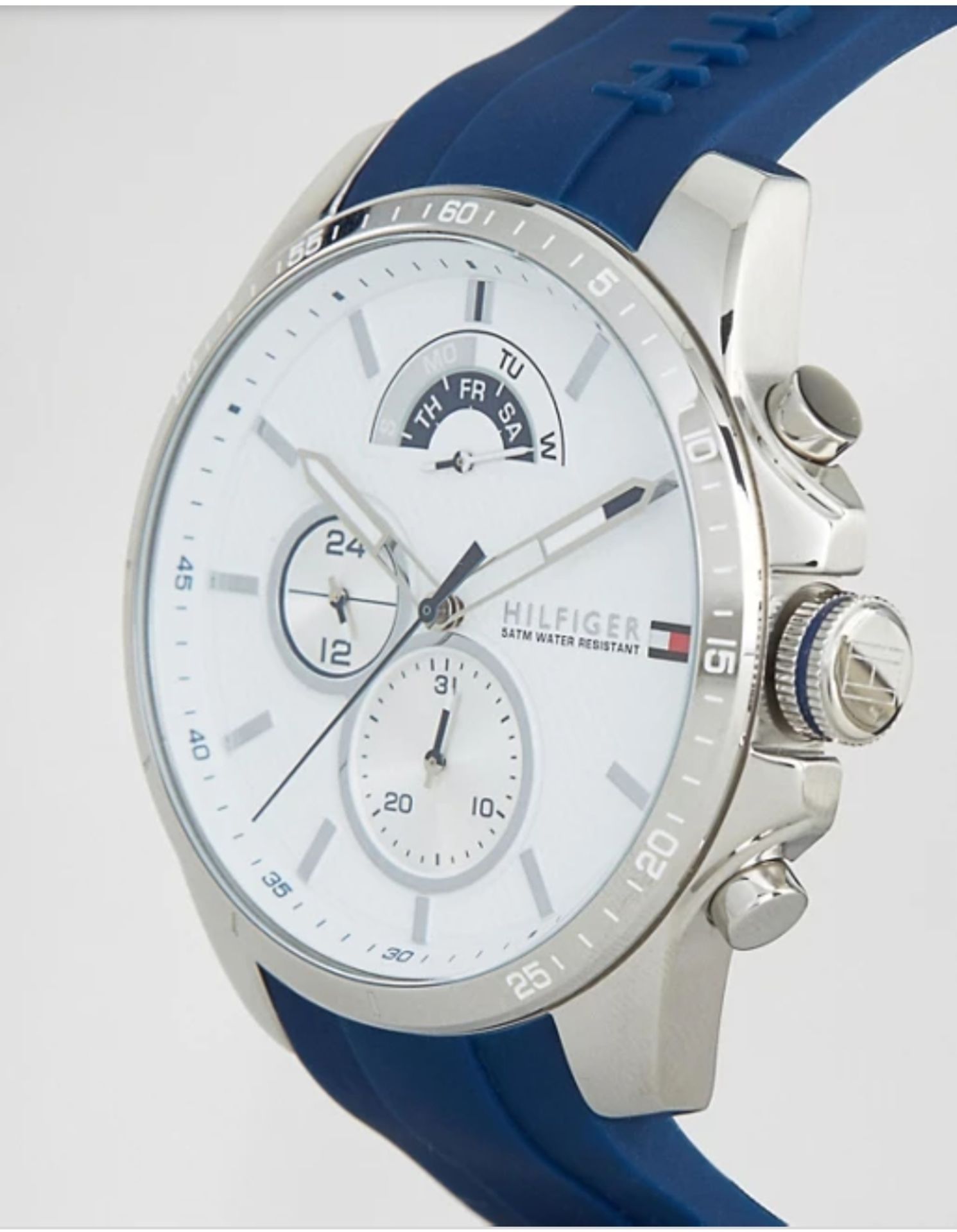 Tommy Hilfiger 1791349 Decker Blue Silicone Strap Quartz Chronograph Watch - Image 5 of 6