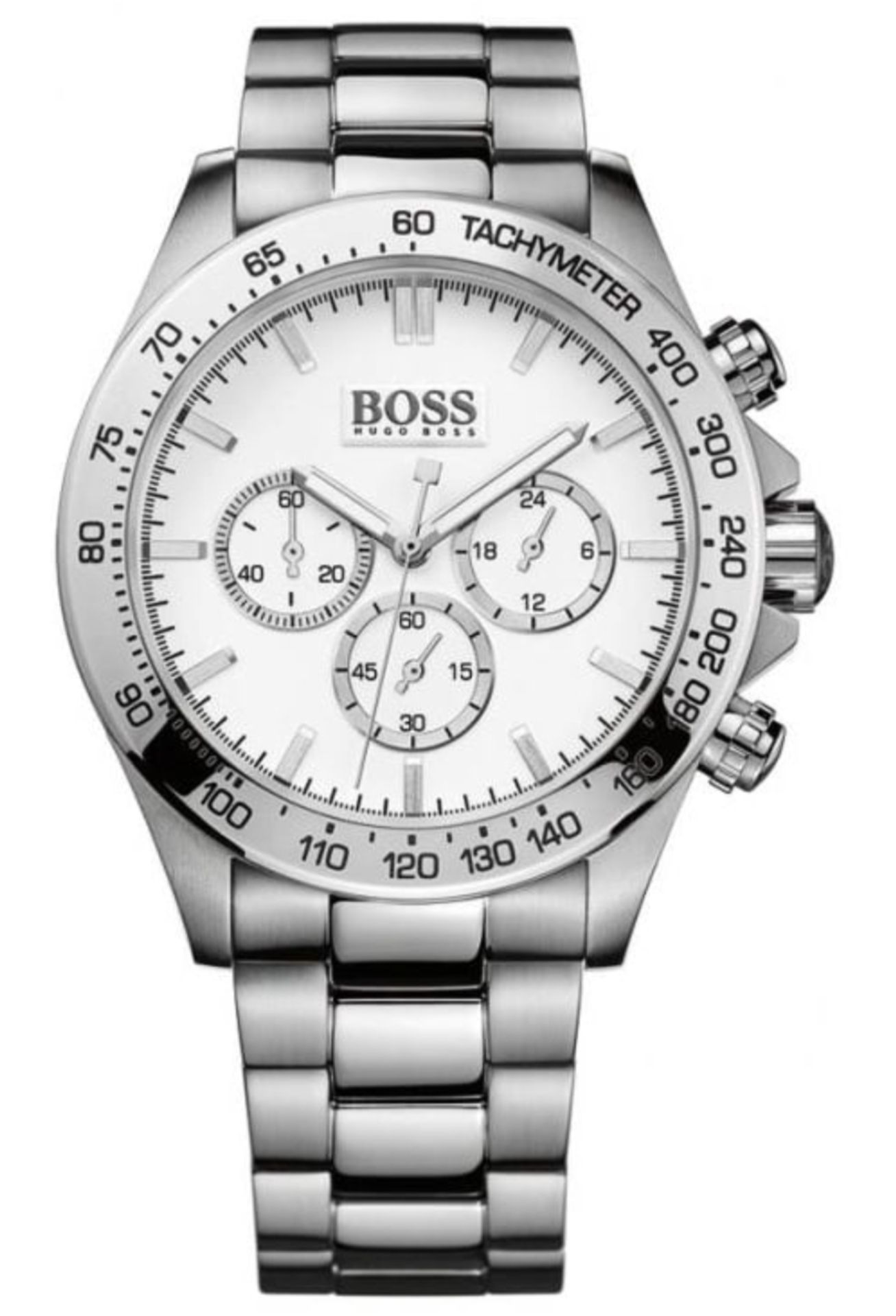Hugo Boss Men's Ikon Silver Bracelet Chronograph Watch 1512962æ Rugged And Purposeful Whilst