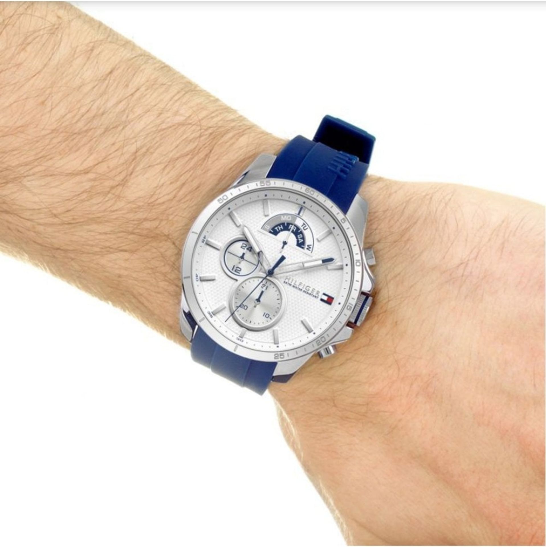 Tommy Hilfiger 1791349 Decker Blue Silicone Strap Quartz Chronograph Watch - Image 2 of 6
