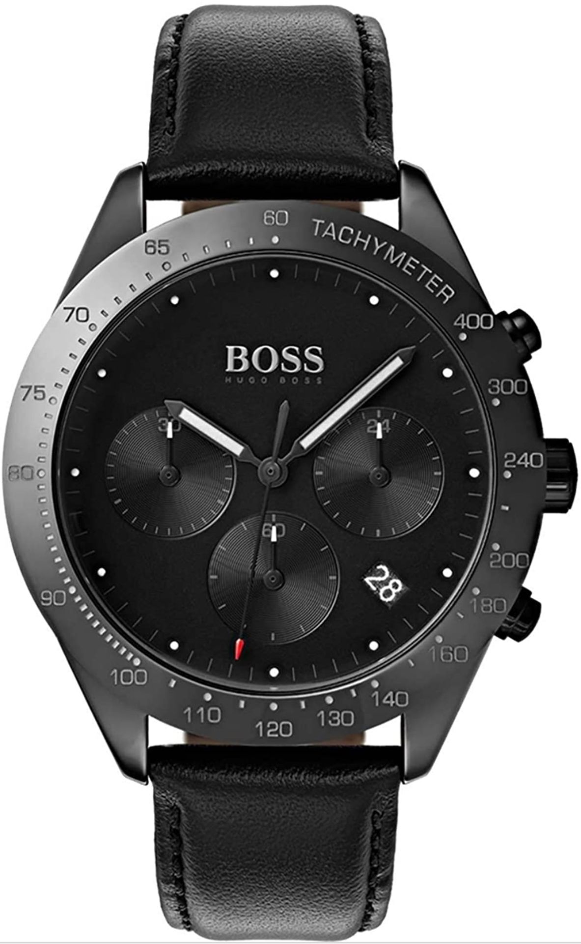 Hugo Boss 1513590 Men's Talent Black Dial Black Leather Strap Chronograph Watch - Image 2 of 4