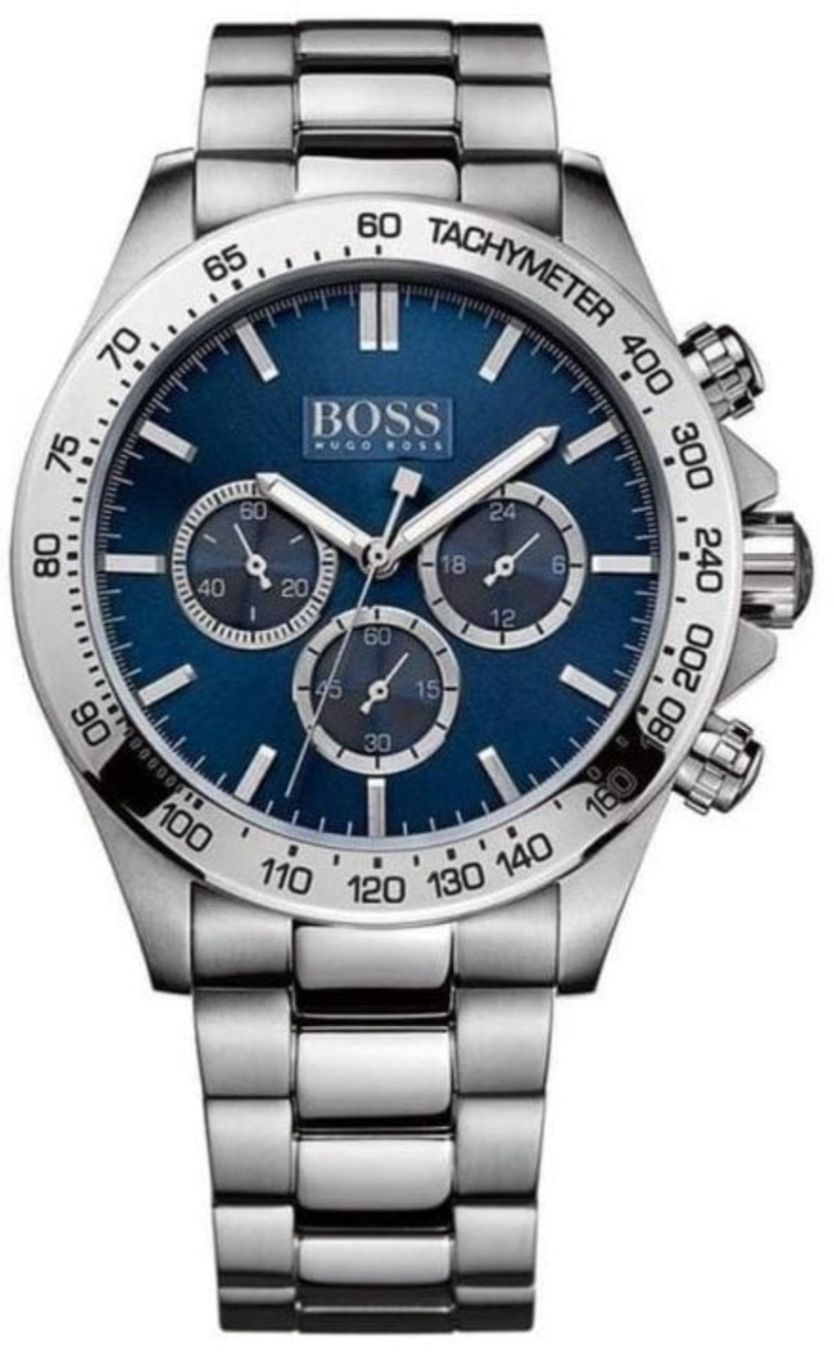 Hugo Boss 1512963 Men's Ikon Blue Dial Silver Bracelet Chronograph Watch
