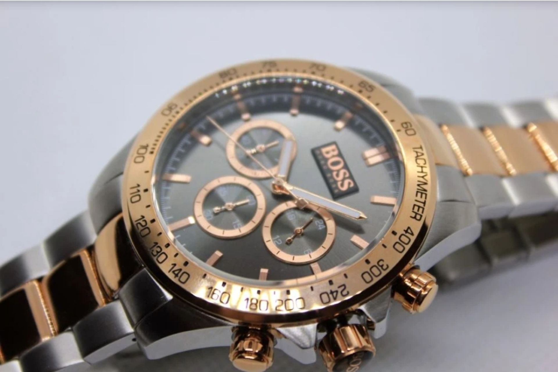 Hugo Boss 1513339 Men's Ikon Two Tone Rose Gold & Silver Chronograph Watch - Image 3 of 7
