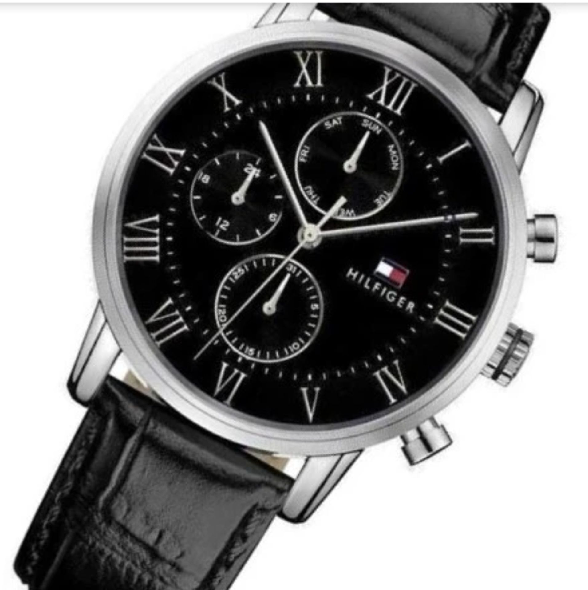 Tommy Hilfiger 1791401 Kane Chronograph Leather Watch In Black - Image 2 of 6