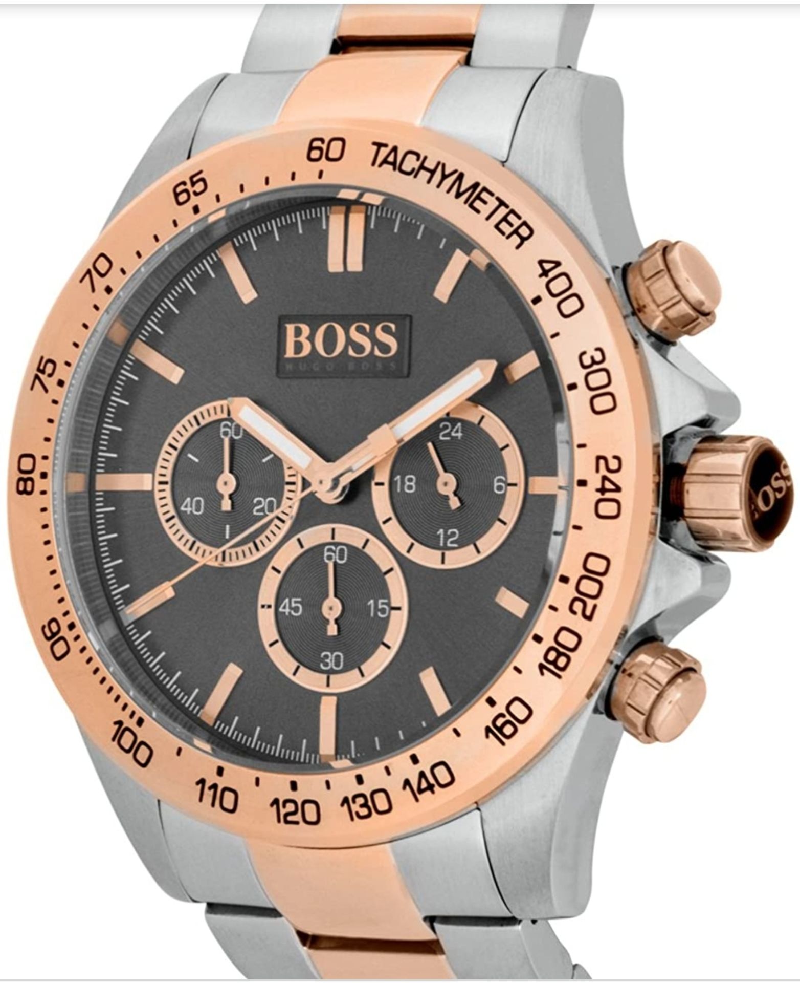 Hugo Boss 1513339 Men's Ikon Two Tone Rose Gold & Silver Chronograph Watch - Image 6 of 7