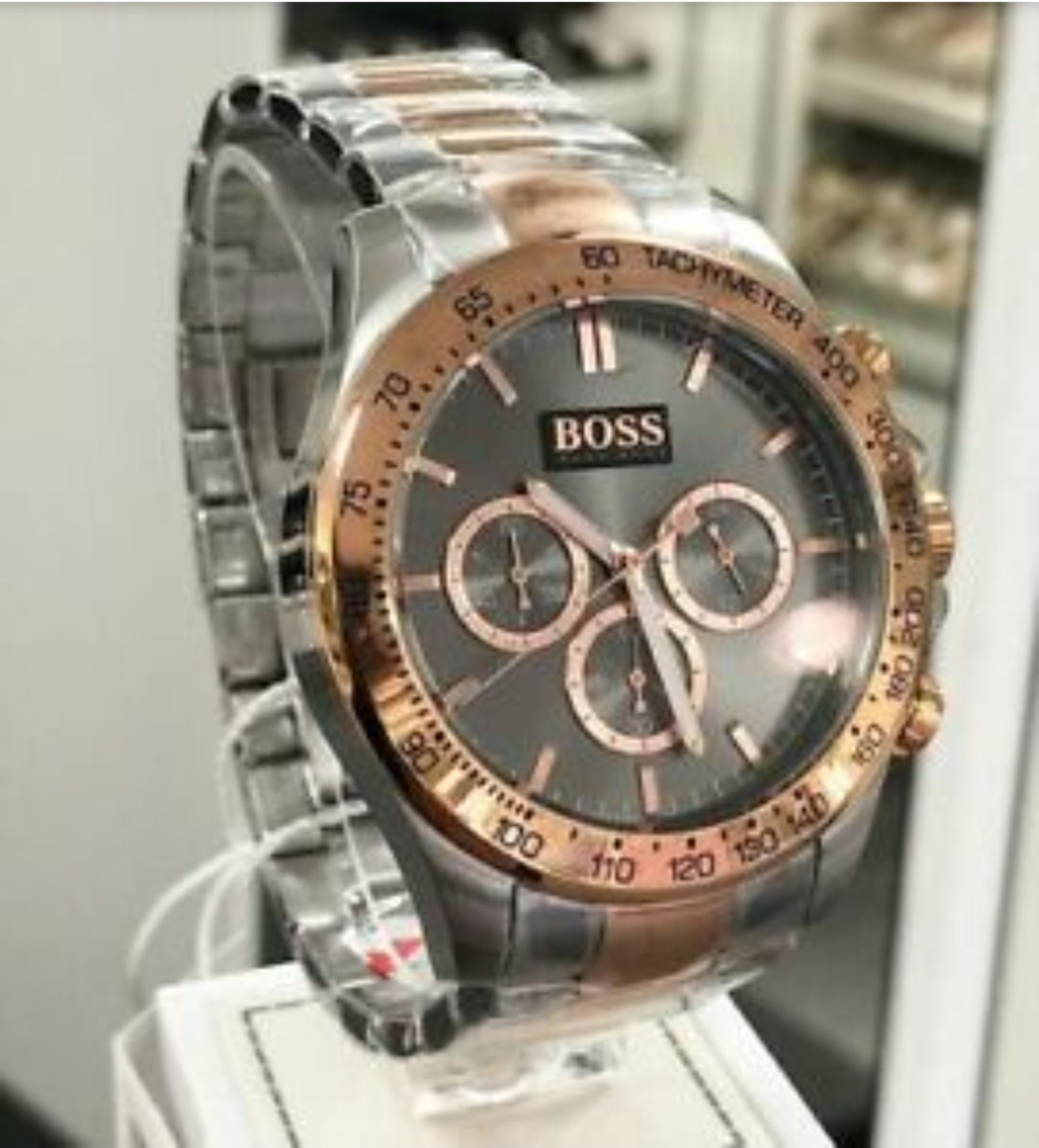 Hugo Boss 1513339 Men's Ikon Two Tone Rose Gold & Silver Chronograph Watch - Image 2 of 7