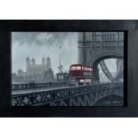 STEVEN SCHOLES (1952- English), Tower Bridge London, Signed Oil Painting