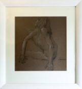 GEOFFREY SQUIRE RSA RSW RGI (English 1923-2012) Conté Life Drawing