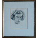 WILLIAM ARMOUR RSA RSW RGI (SCOTTISH 1903-1979), Head of a Girl, signed Charcoal Drawing