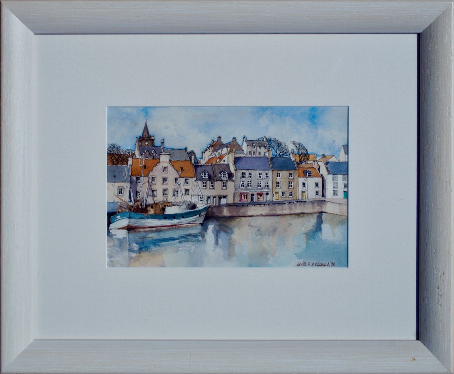 SHIELA R MCDONALD (SCOTTISH), Tranquil Harbour, Signed Watercolour