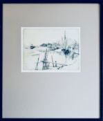 K G HAMPTON Moorings (No 96) signed Etching