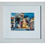 HAMISH LAWRIE (SCOTTISH 1919-1987), Tuscan Piazza, signed Oil Pastel